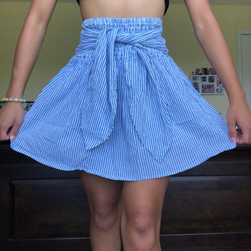Loft blue-striped skirt